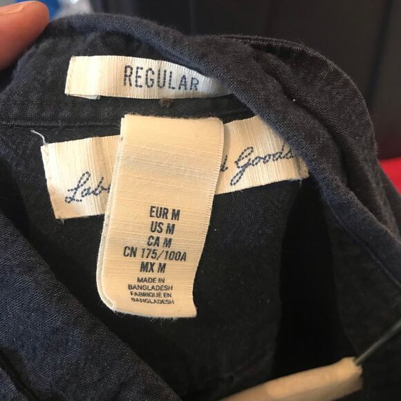 H&M LABEL OF GRAND GOODS  Shirt Men's M black LS - Picture 3 of 8